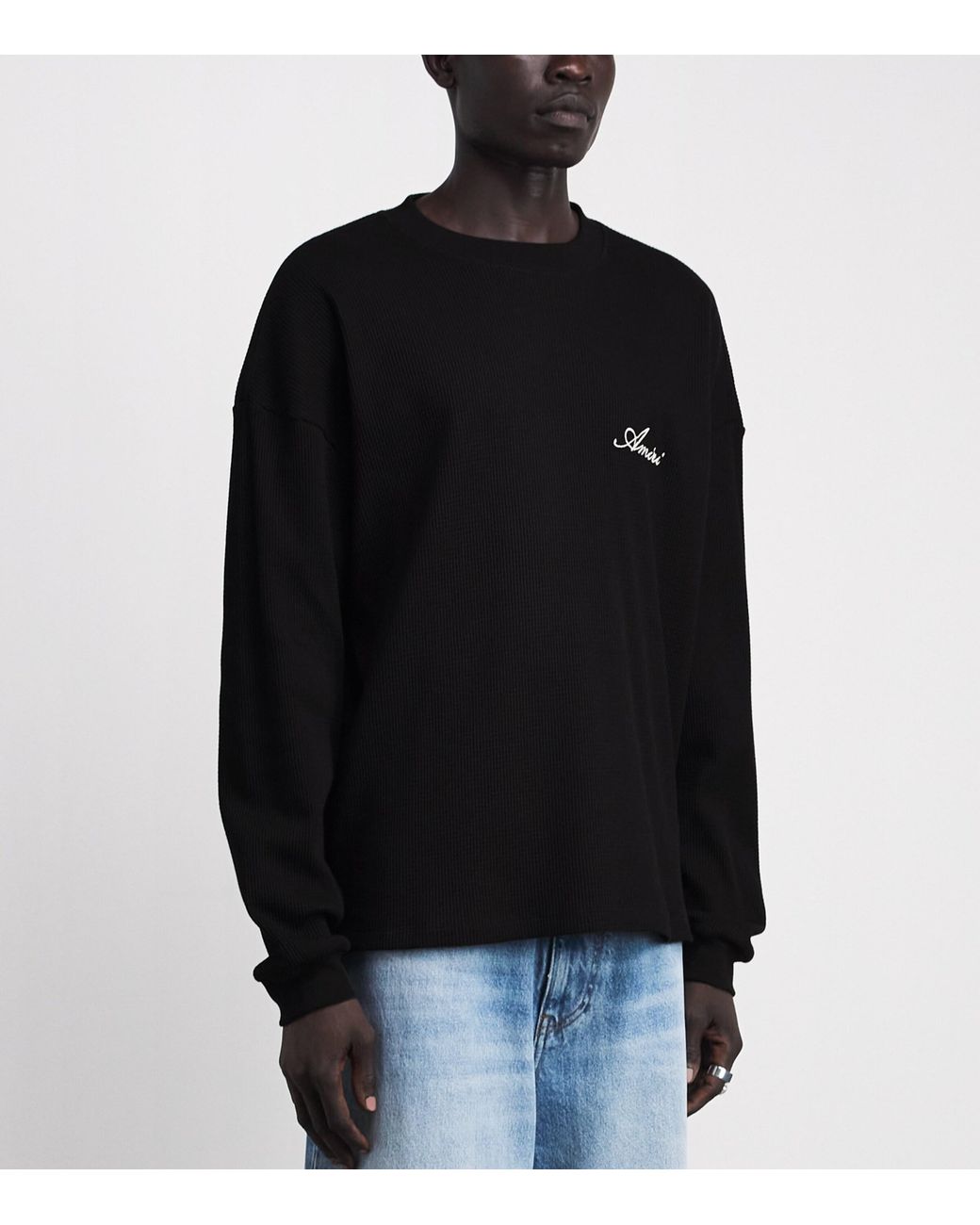 Amiri Black Cotton Smoking Wolf Long-Sleeve T-Shirt for men