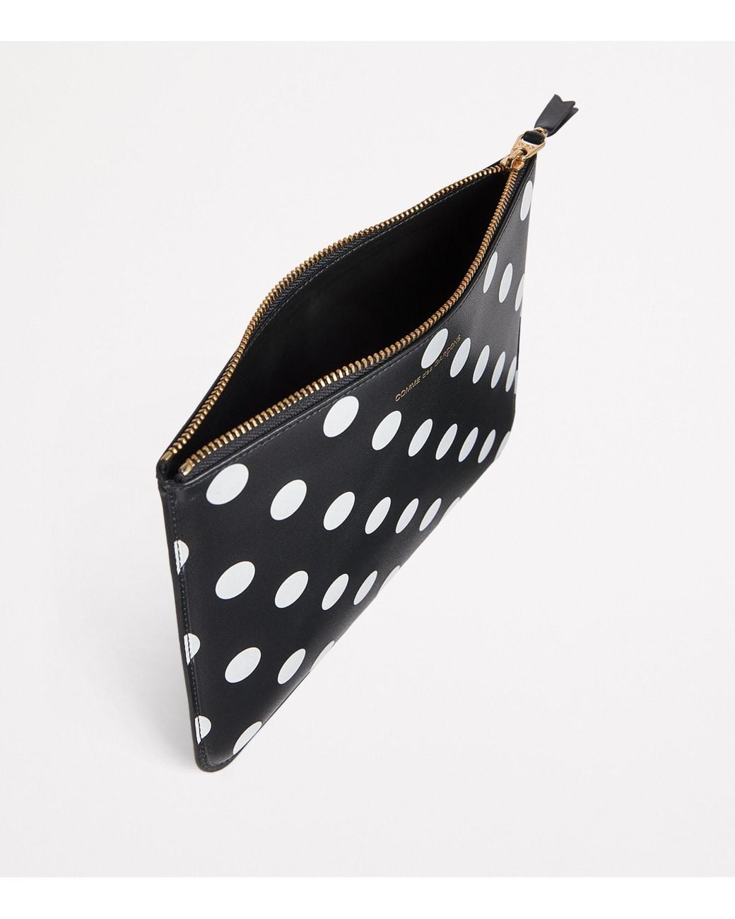 Comme des Garçons Black Large Leather Polka-Dot Zipped Pouch for men