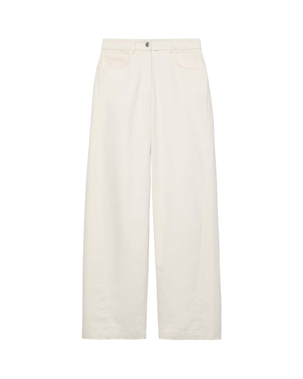 MAX&Co. White Wool-Blend Straight Leg Trousers