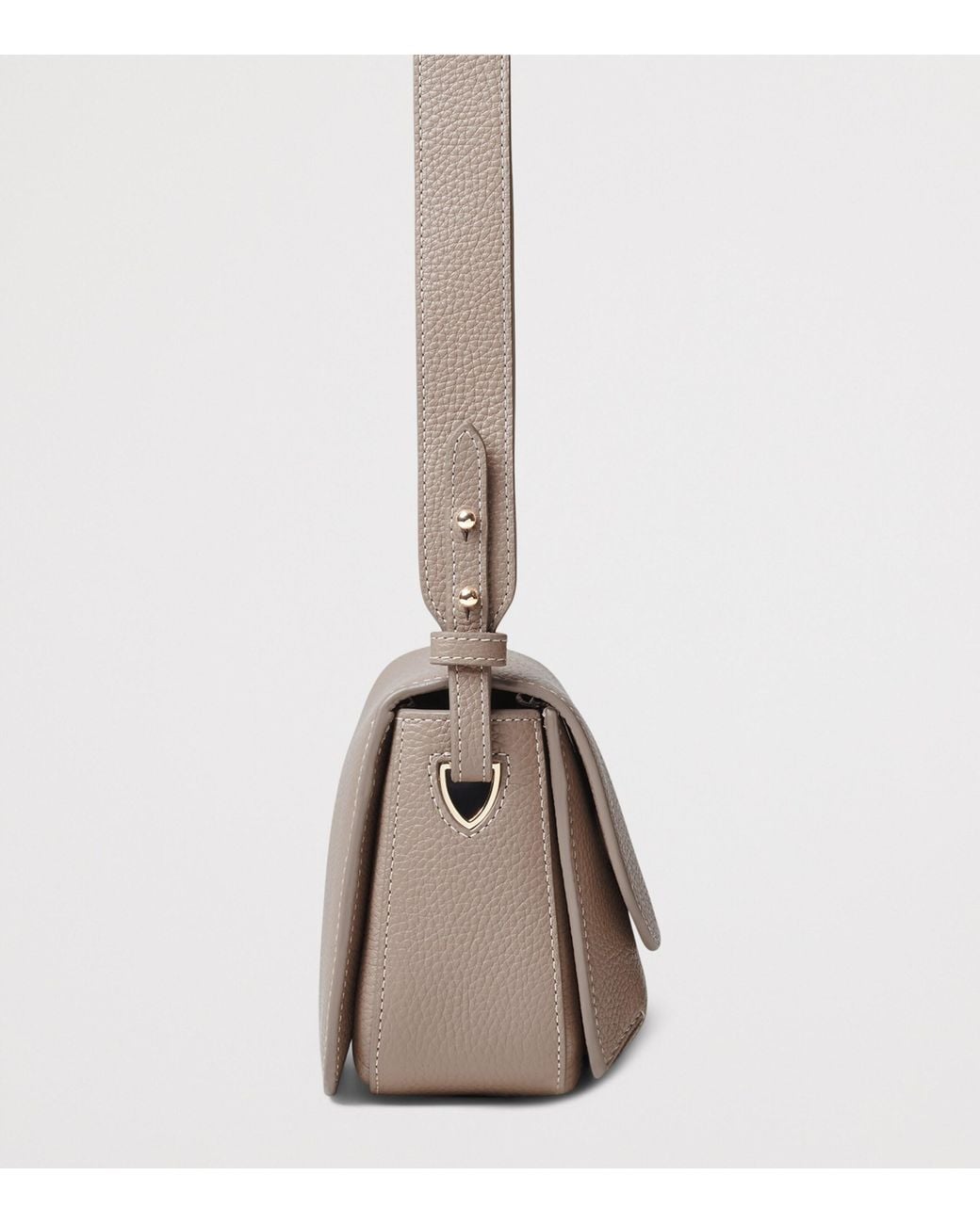 Aspinal Gray Leather Ella Cross-Body Bag