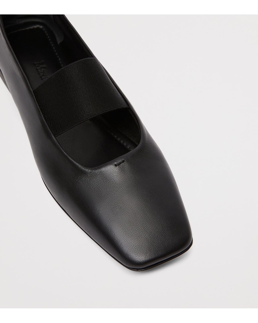 Max Mara Black Nappa Leather Ballet Flats