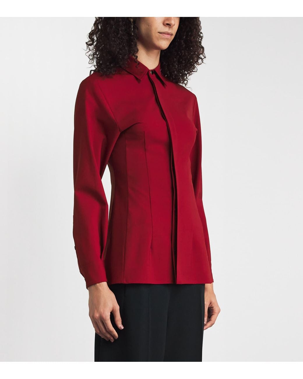 RETORI Red Virgin Wool Fitted Shirt