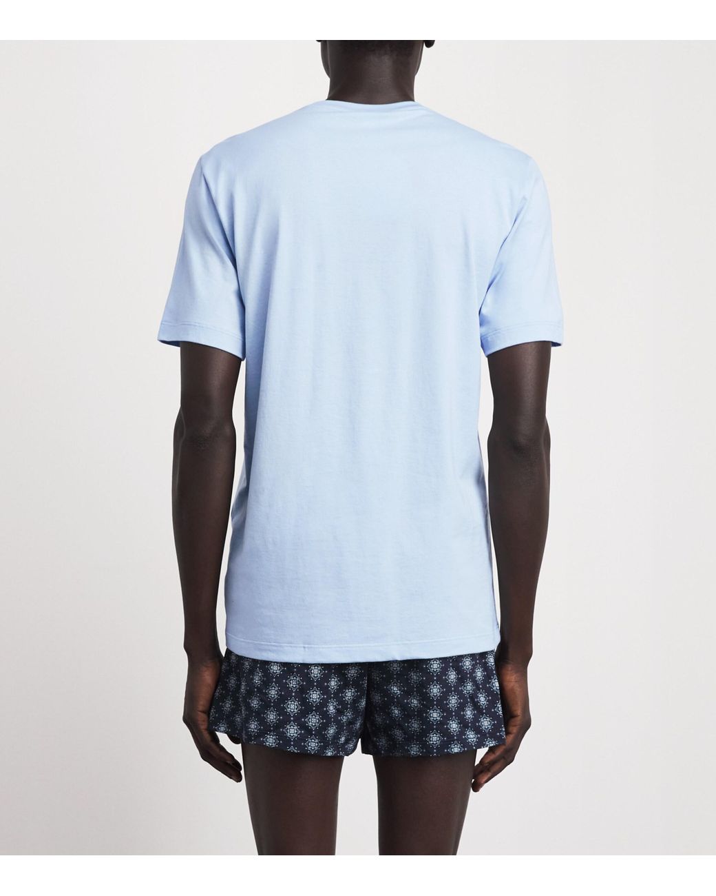 Hanro Blue Cotton Night & Day T-Shirt for men