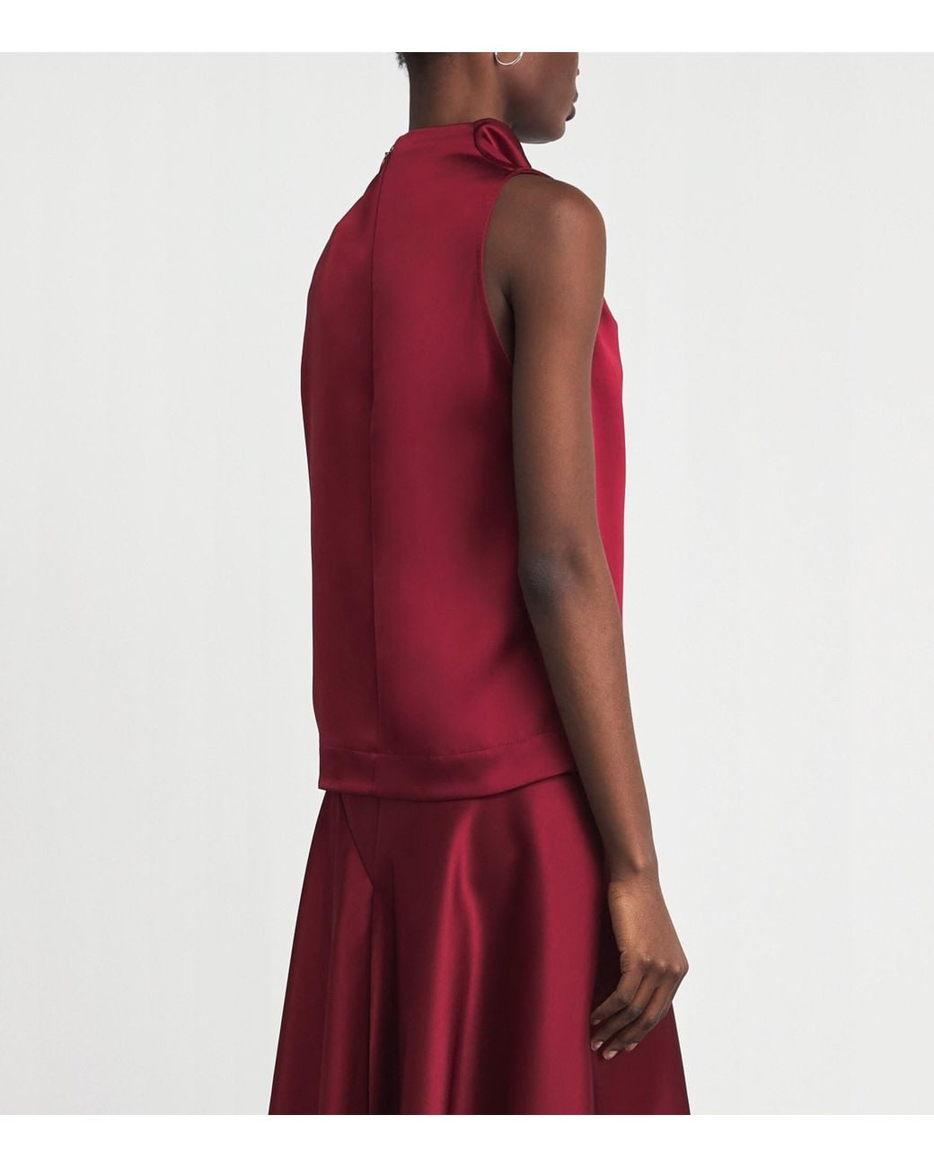 Altuzarra Red Draped Alden Blouse