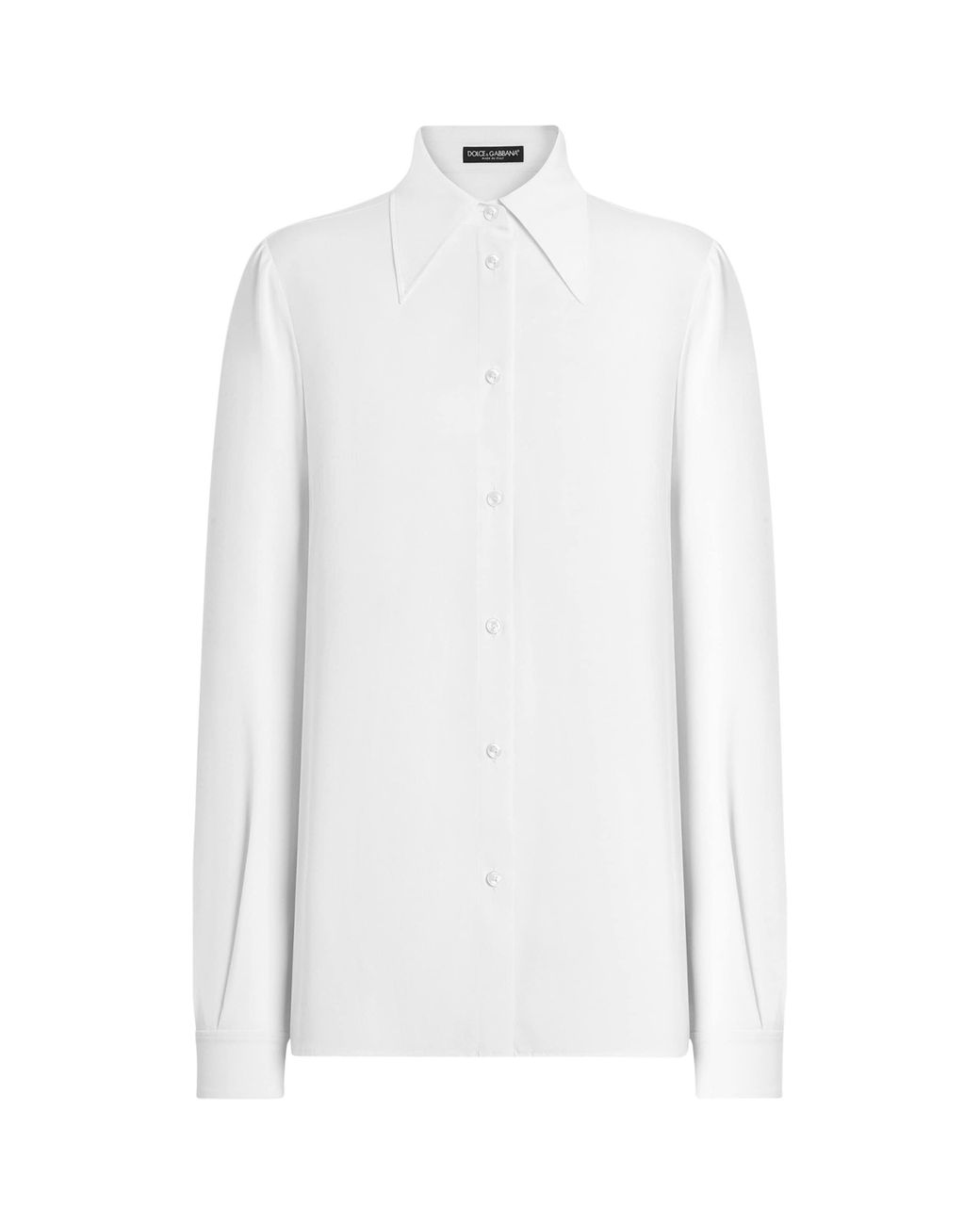 Dolce & Gabbana White Stretch-Silk Shirt