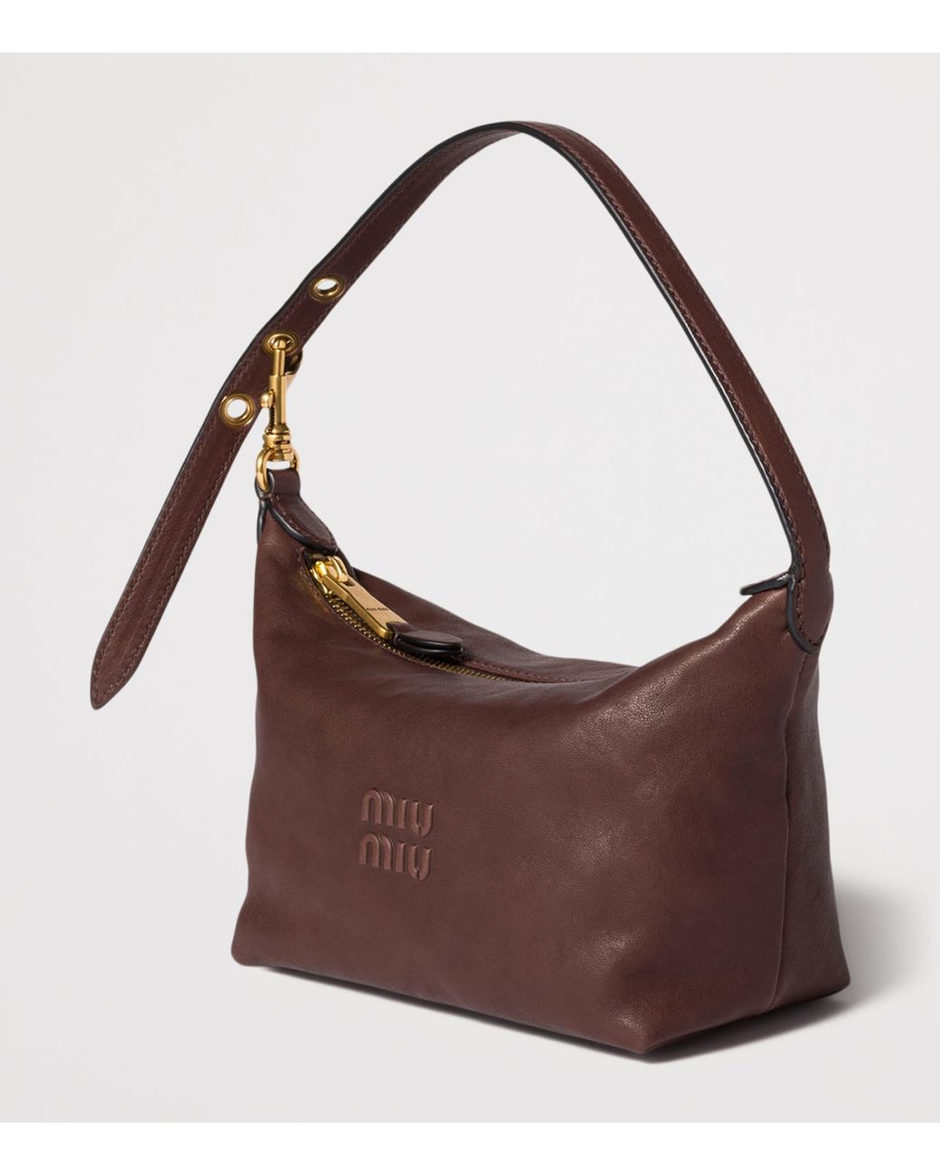 Miu Miu Brown Nappa Leather Pouch