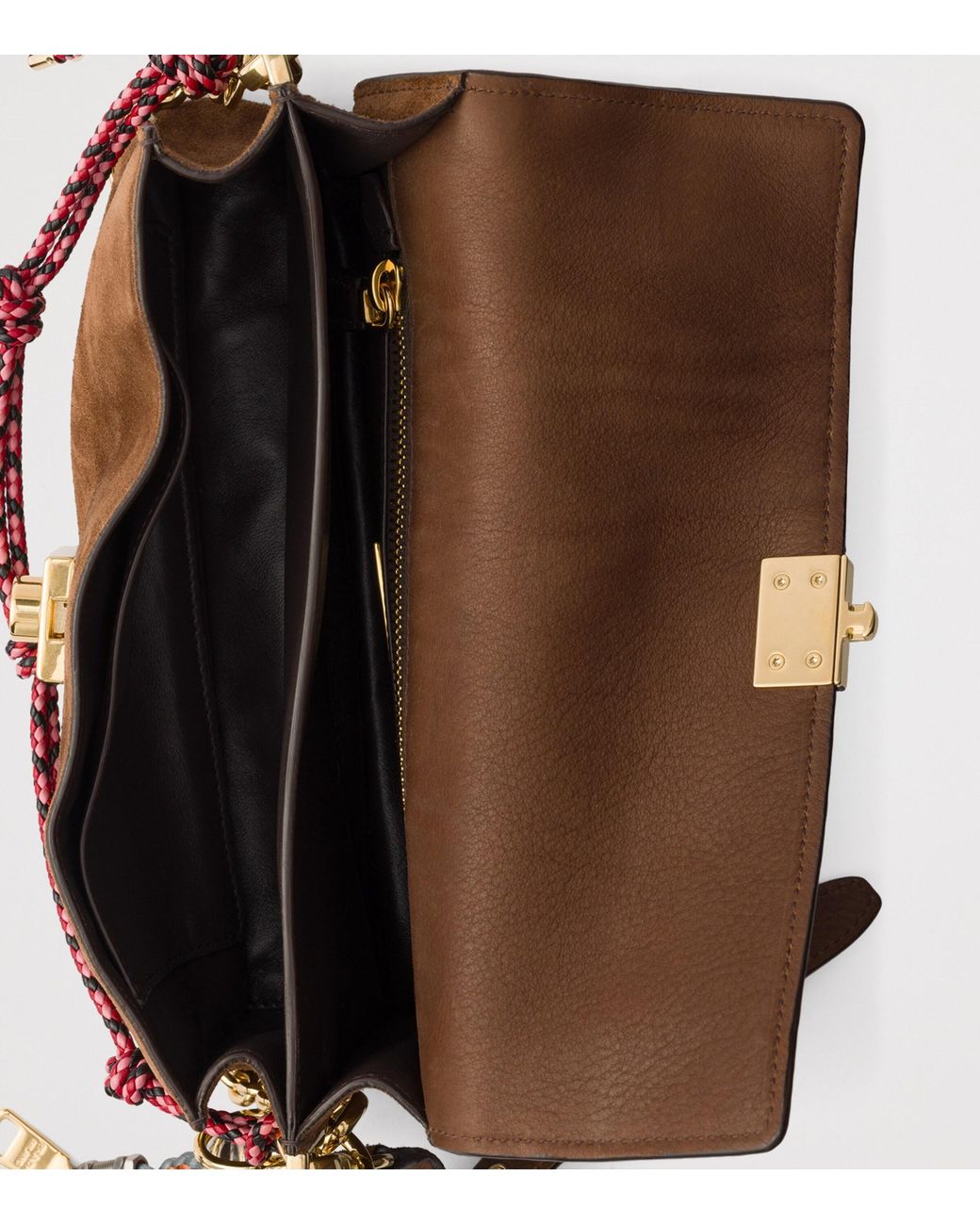 Prada Brown Small Suede Soft Sound Shoulder Bag