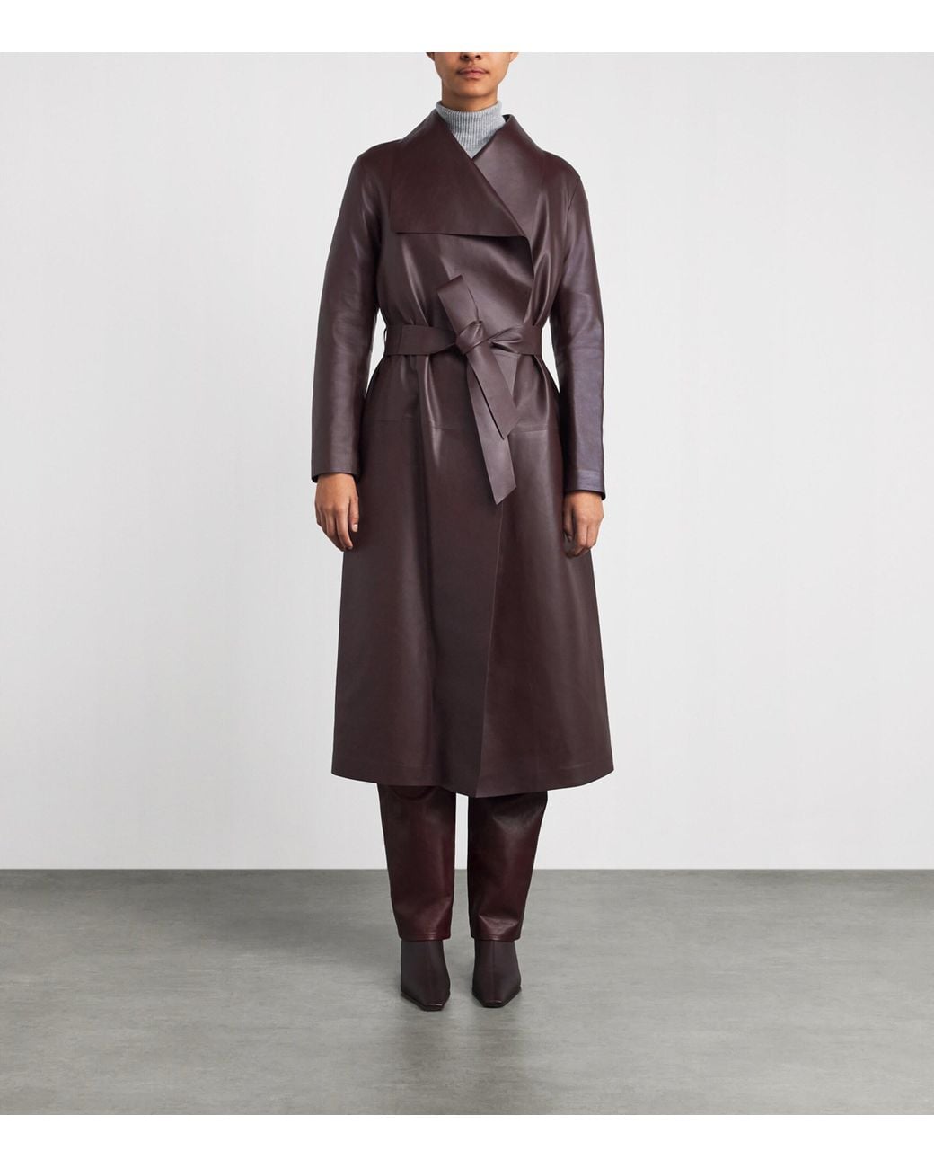 Mackage Purple Mai-L Leather Wrap Coat