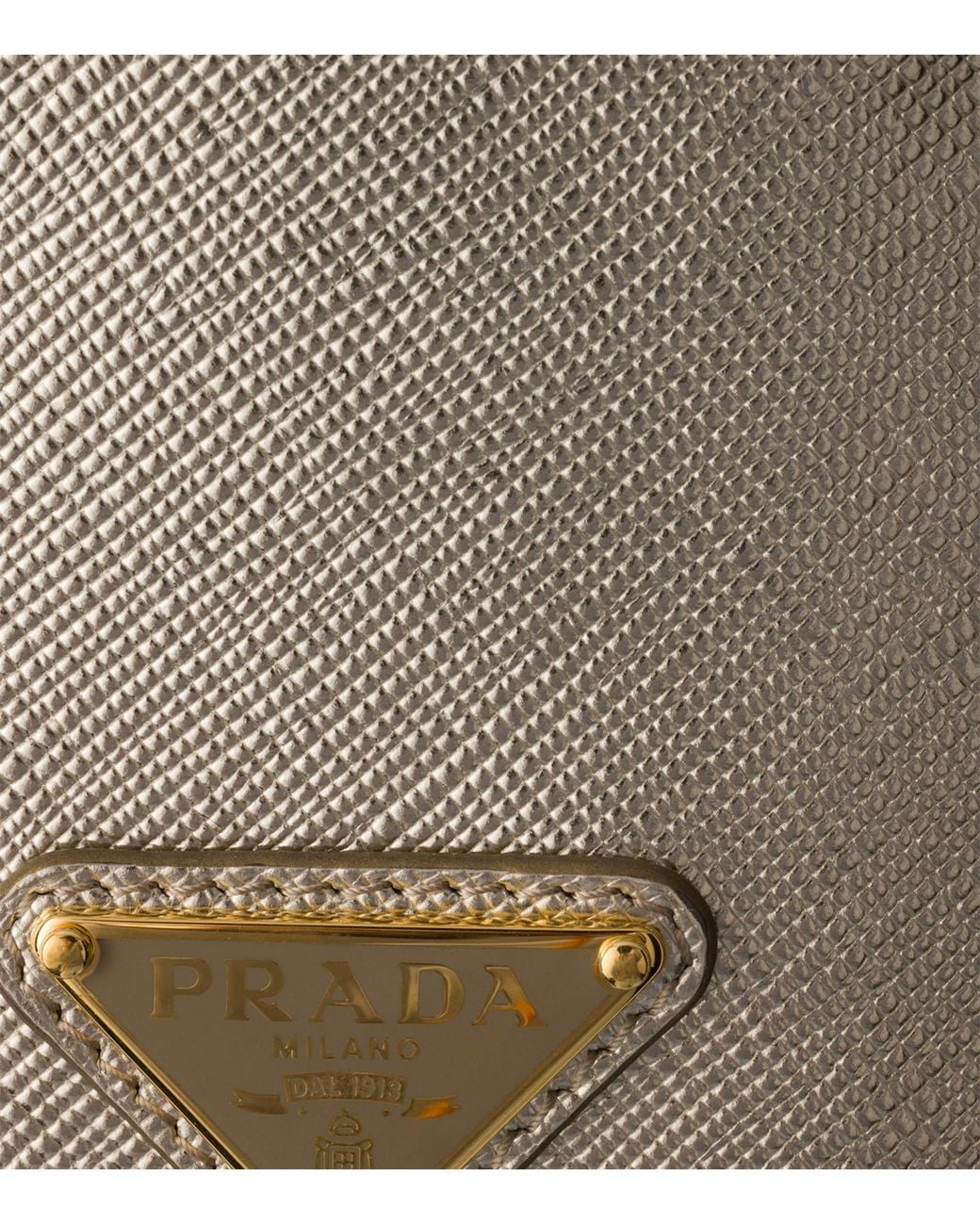 Prada White Saffiano Leather Badge Holder