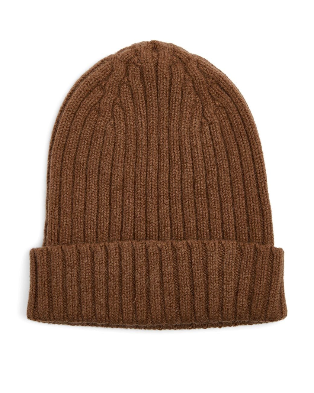 Le Bonnet Brown Wool Ribbed Beanie for men