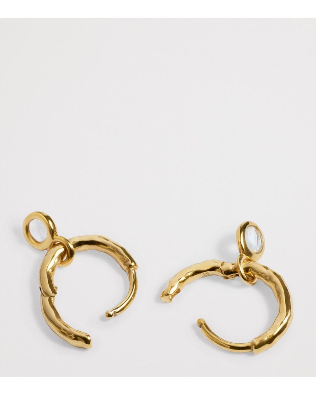 Monica Vinader Metallic Vermeil And Moonstone June Birthstone Huggie Earrings