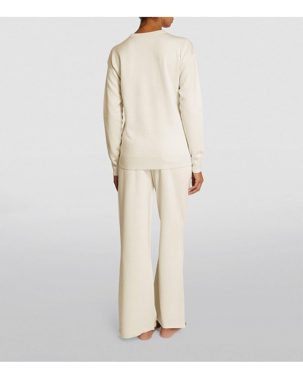 Olivia Von Halle White Silk-Blend Carmel Tracksuit
