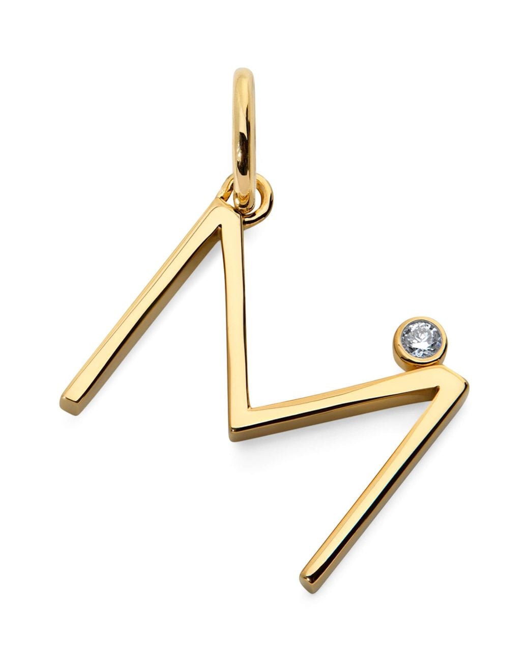 Monica Vinader Metallic Vermeil And Diamond M Initial Pendant