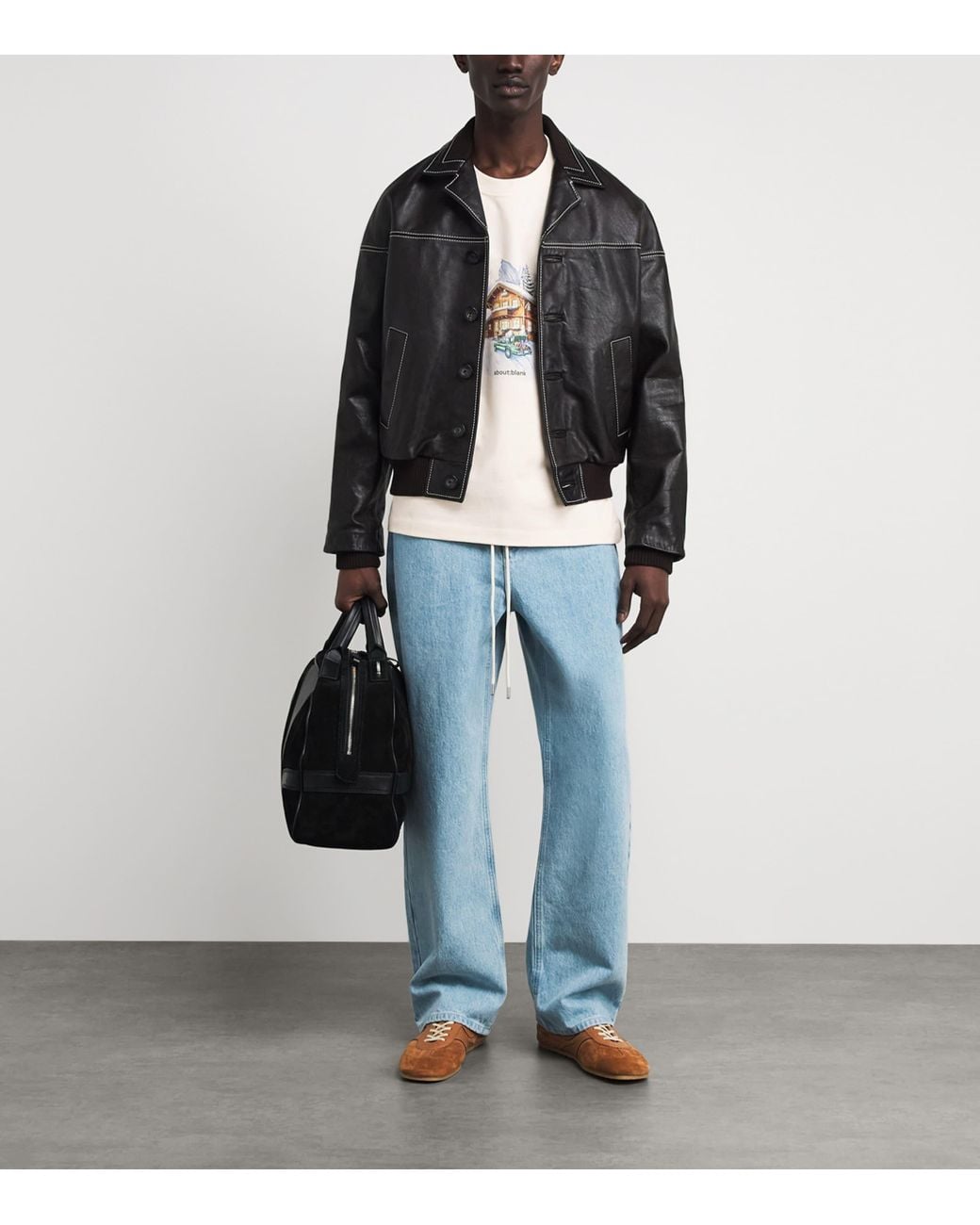 About Blank White Cotton Chalet T-Shirt for men