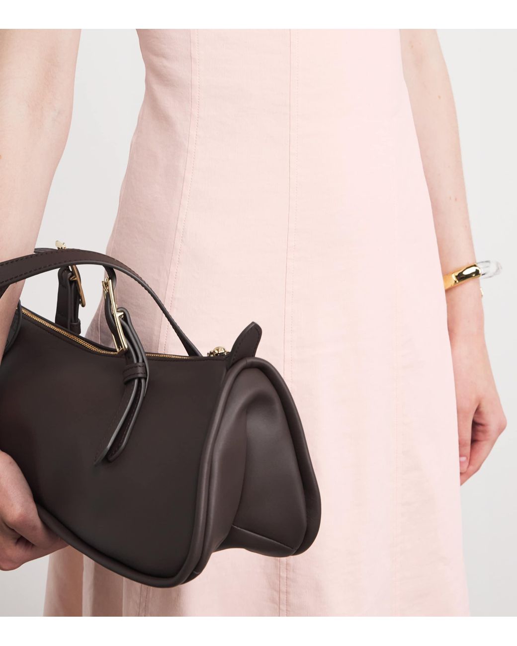 Theory Pink Linen-Blend Square-Neck Midi Dress