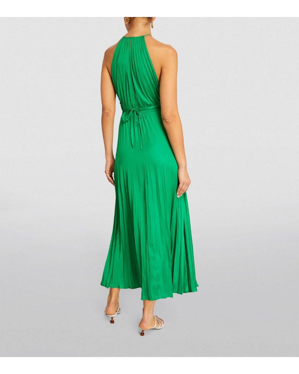 strapless open back dress Olive Green Shiny Elastic Satin High Low Slit Bridesmaid Dresses, CB0249 US6 / Custom Color(Leaving A note)