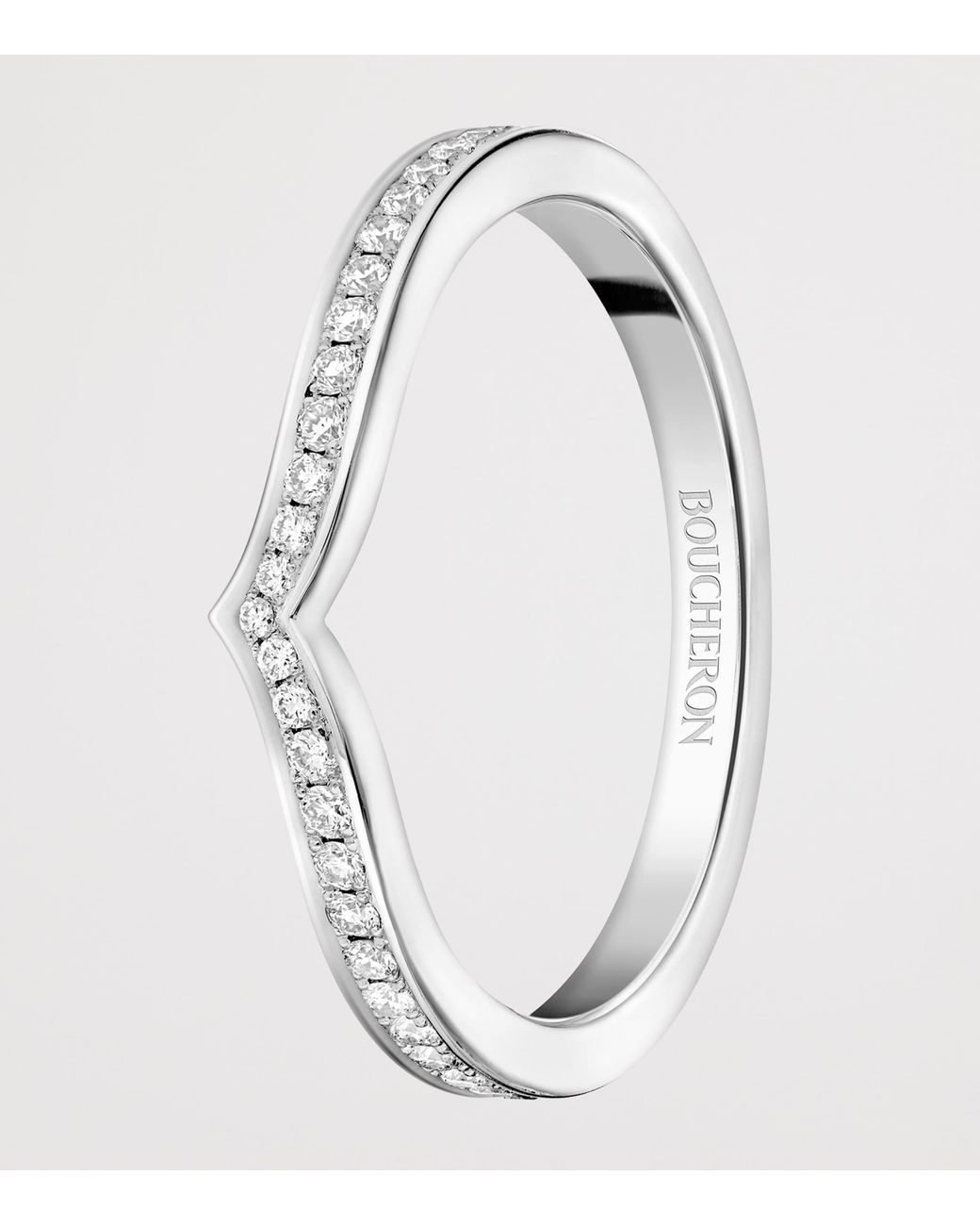 Boucheron Brown Platinum And Diamond Pont De Paris Wedding Band