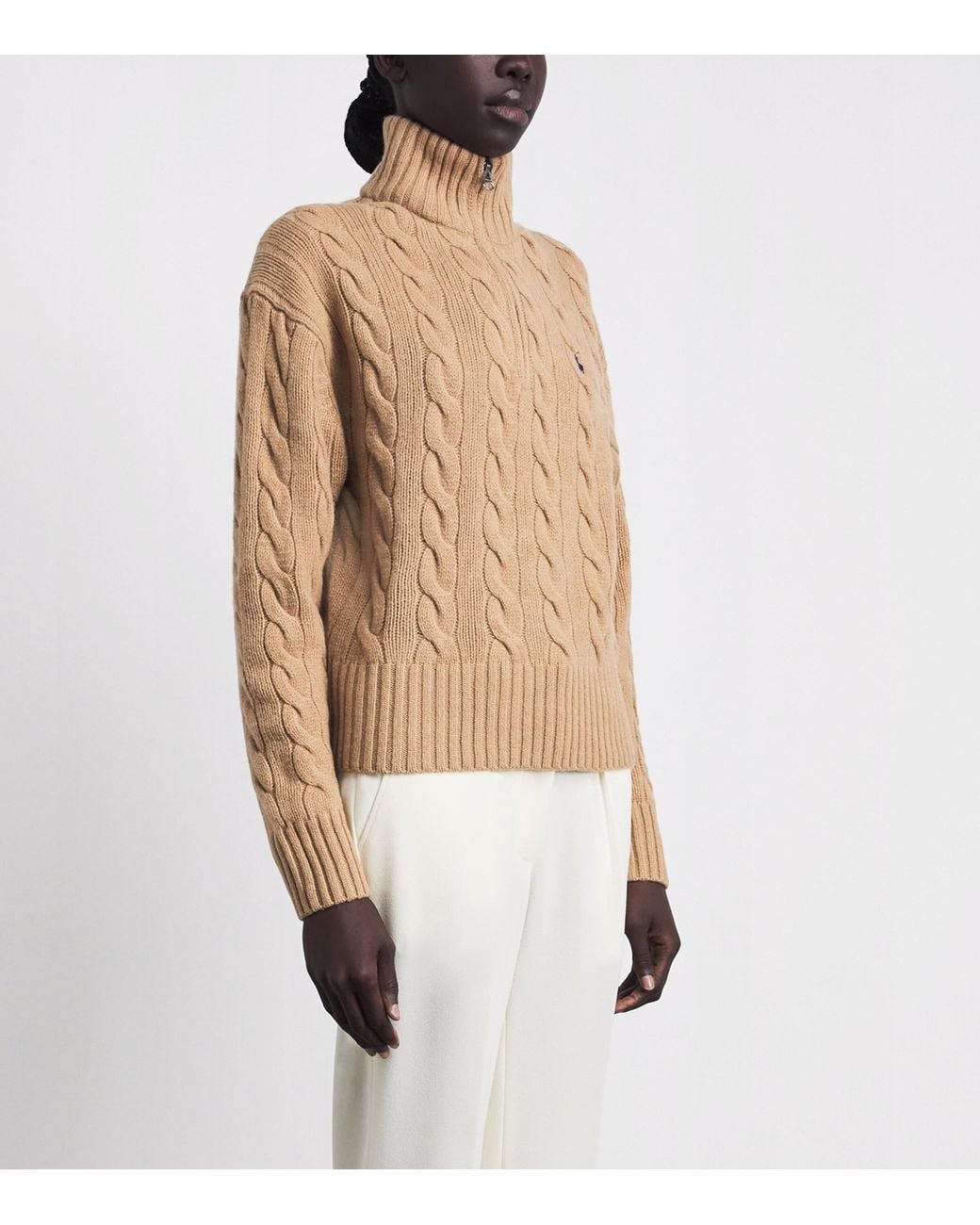 Polo Ralph Lauren Natural Wool-Cashmere Quarter-Zip Sweater