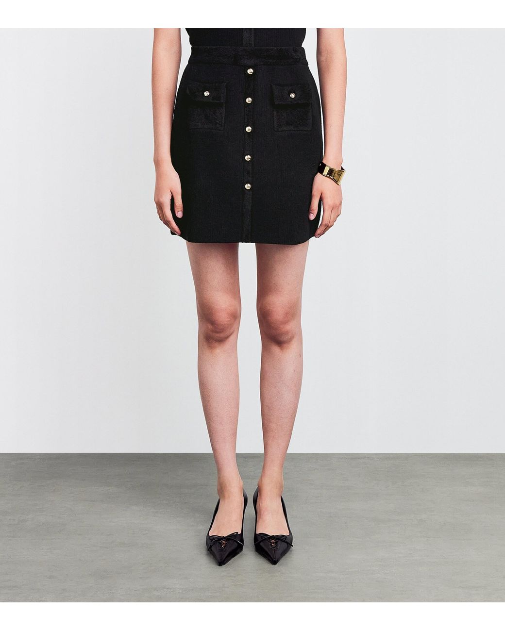 Claudie Pierlot Black Knitted Mini Skirt