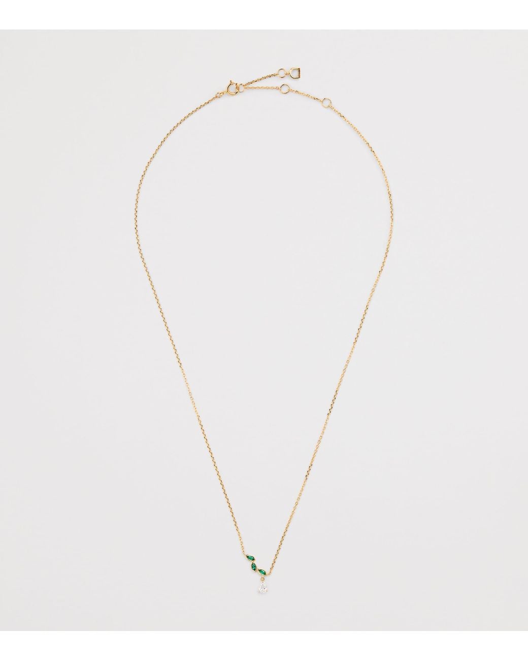 Astrid & Miyu Metallic Diamond And Emerald Necklace
