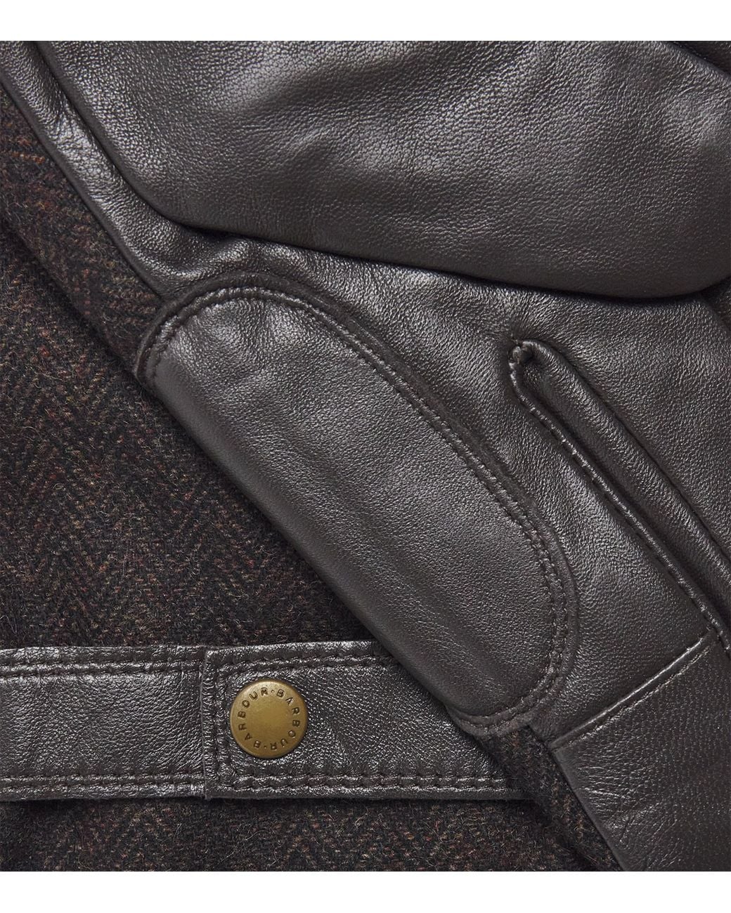 Barbour Black Leather-Wool Waterproof Barlow Gloves for men
