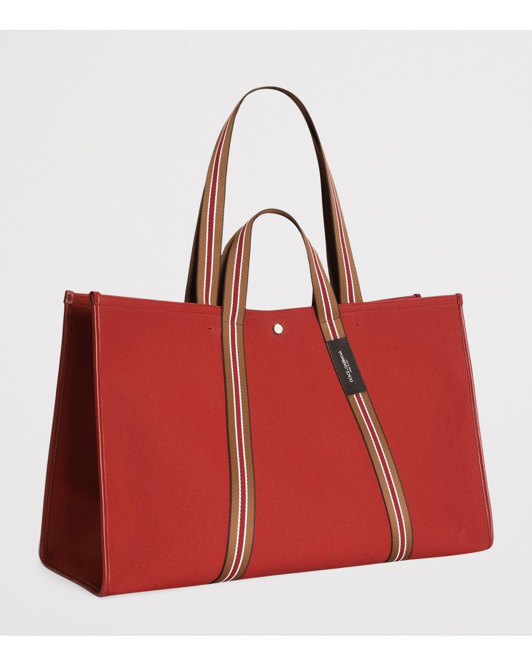 Dolce & Gabbana Red Cotton-Blend Tote Bag for men