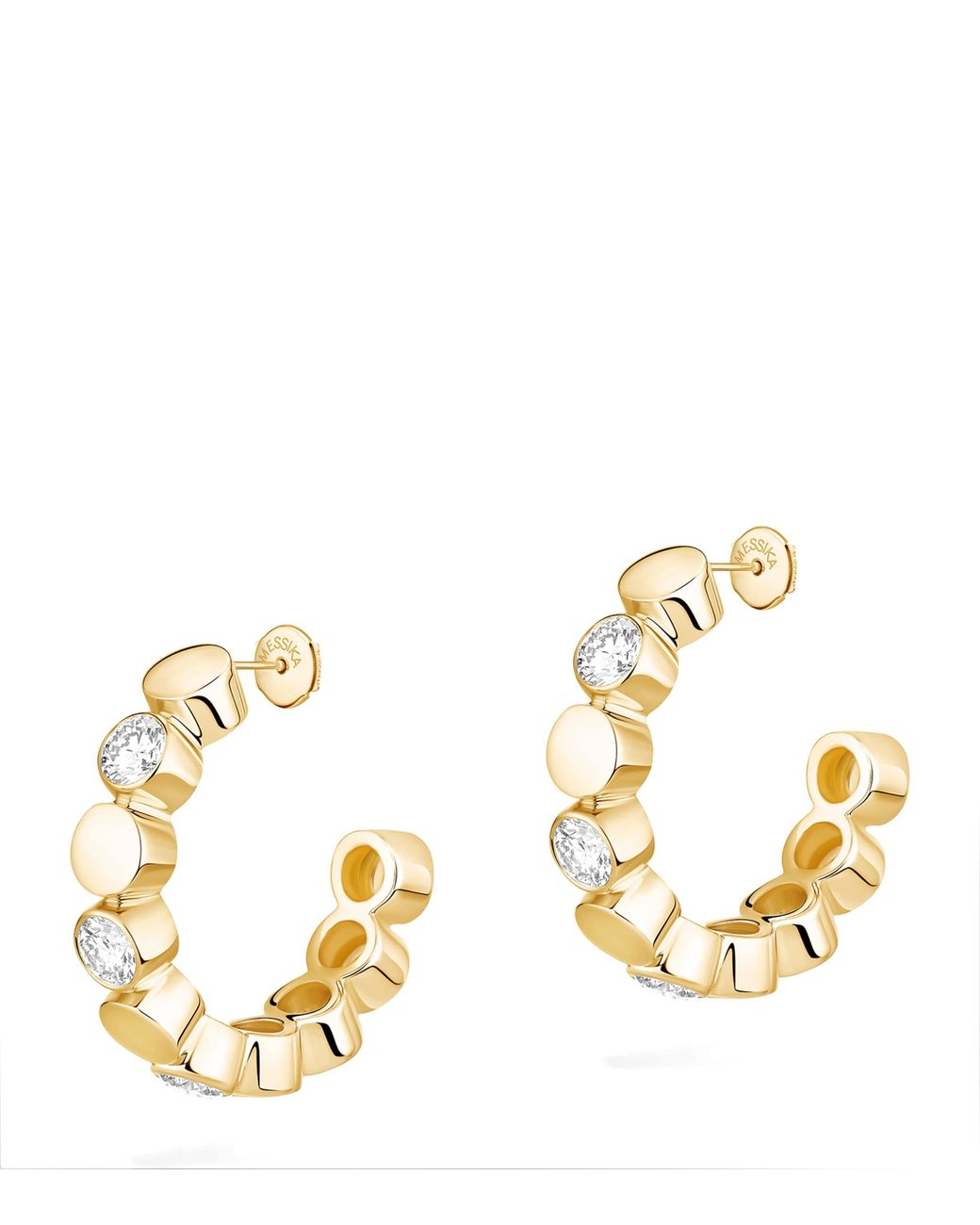 Messika Metallic D-Vibes Mini Diamond And Hoop Earrings