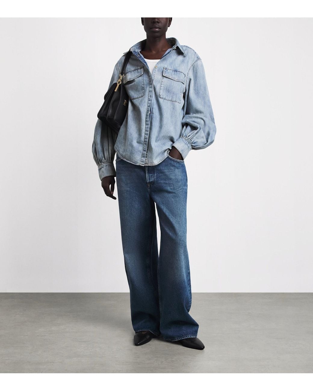 7 For All Mankind Blue Denim Shirt