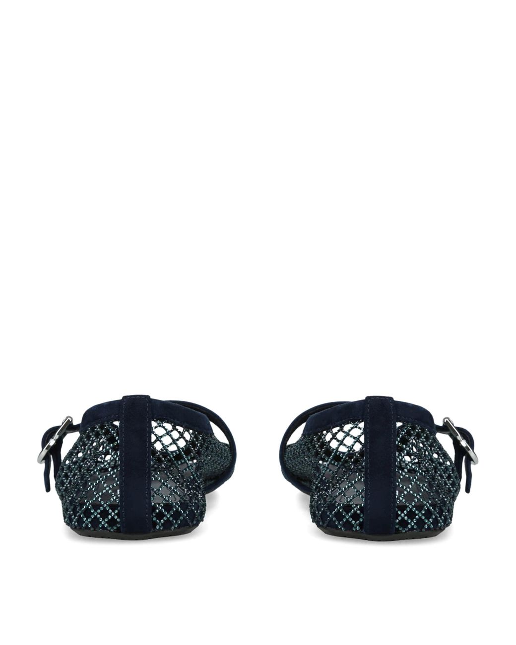 Alaïa Blue Embellished Mesh Ballet Flats