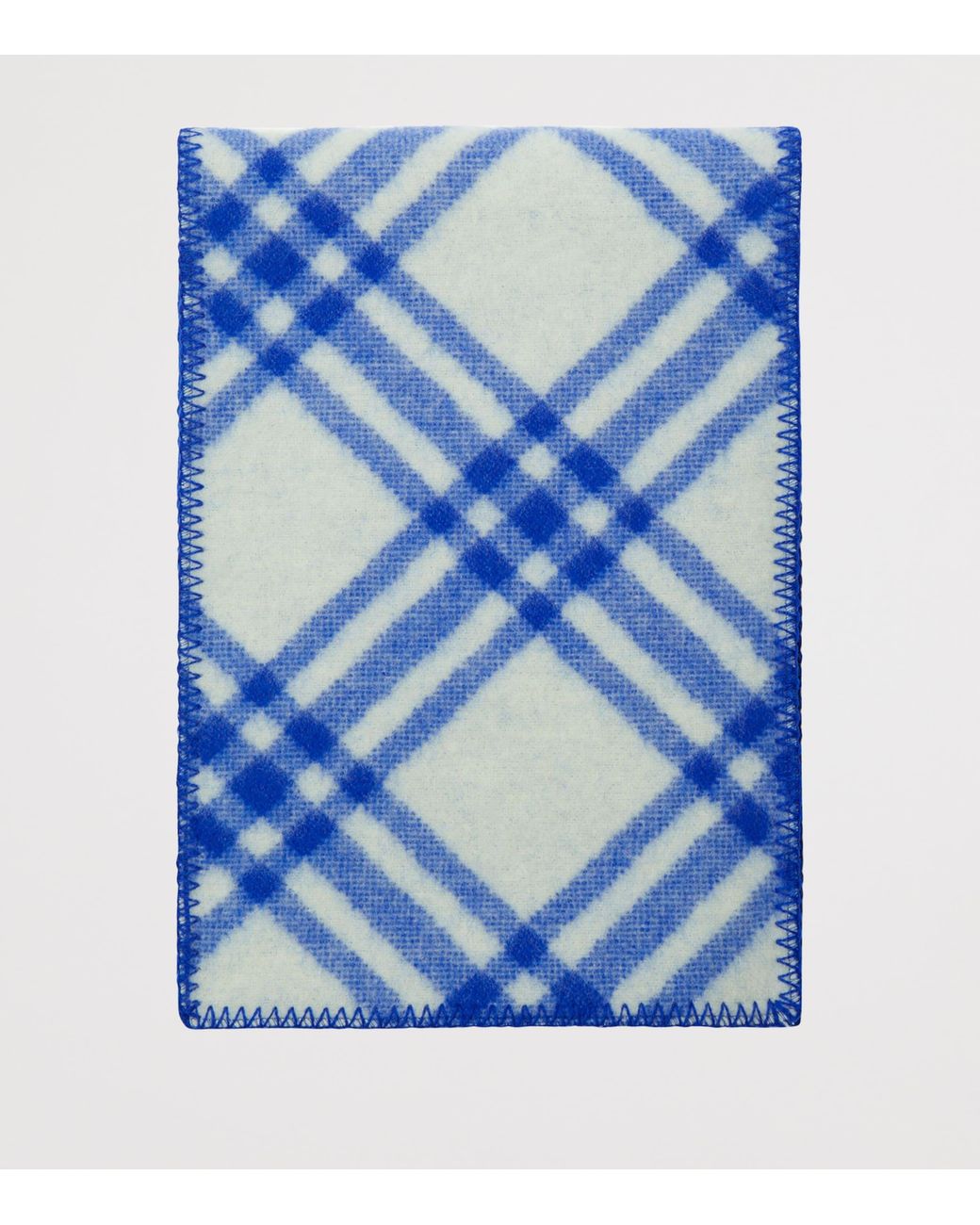 Burberry Blue Wool Check Scarf