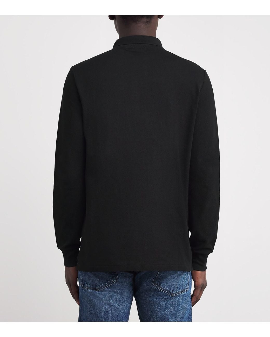 Polo Ralph Lauren Black Polo Pony Long-Sleeved Polo Shirt for men