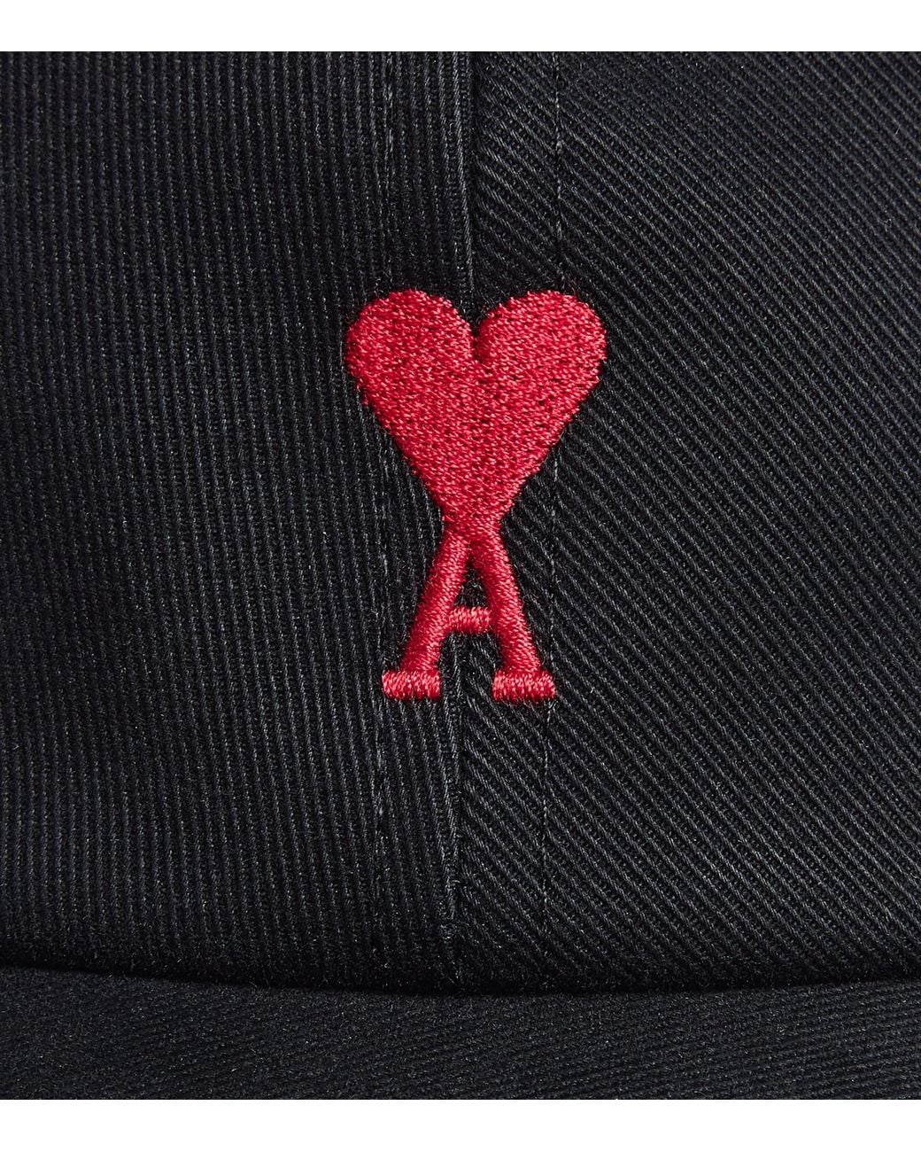 AMI Black Embroidered Logo Baseball Cap