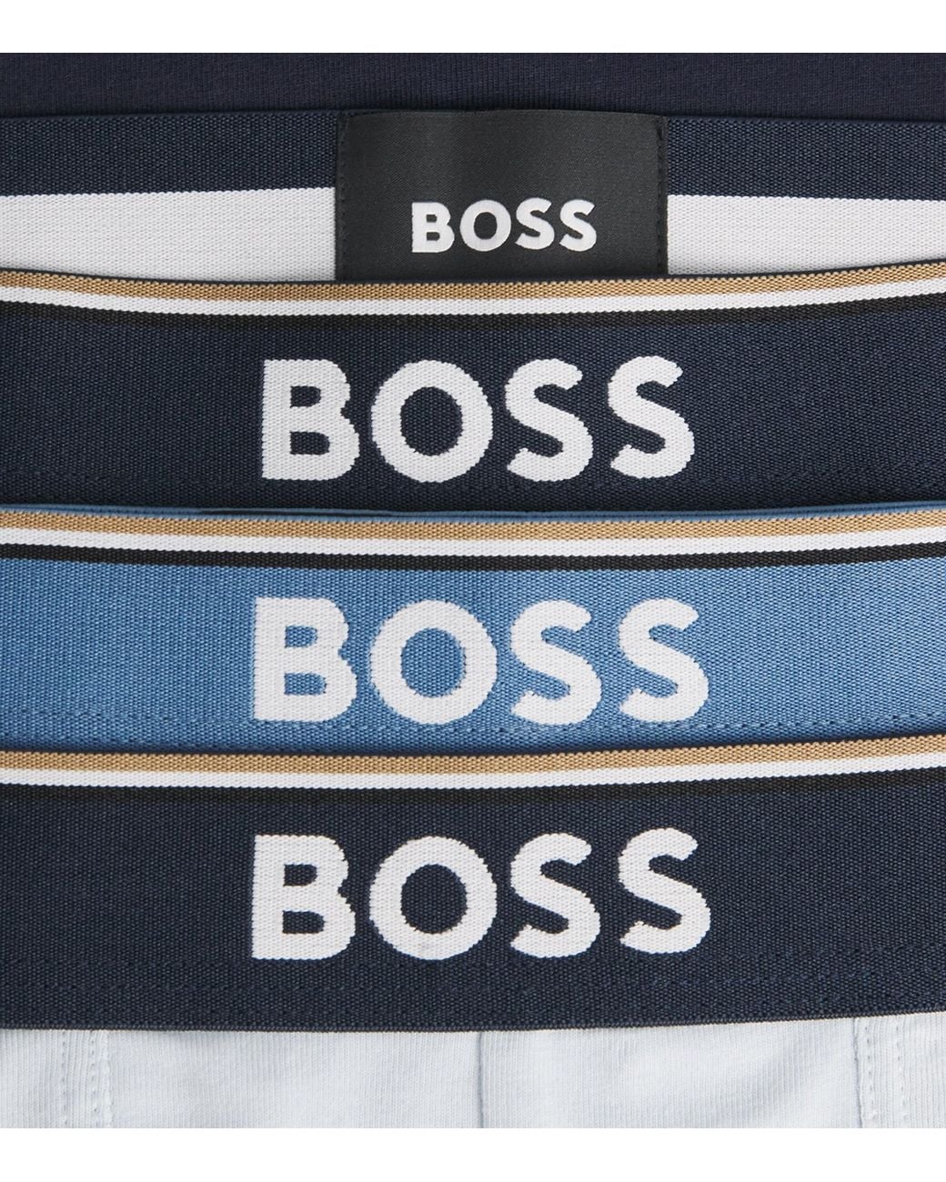 Boss Blue Stretch-Cotton Power Trunks for men