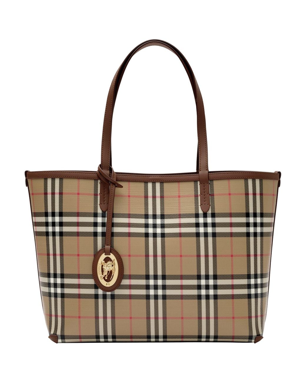 Burberry Black Small Check Tote Bag