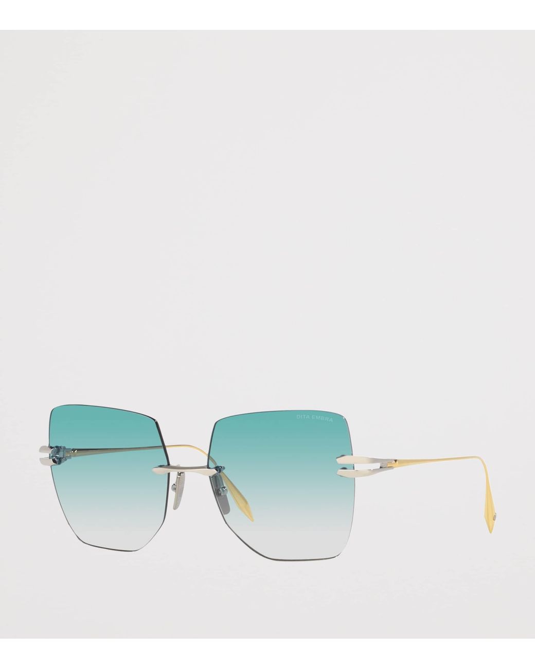 Dita Eyewear Green Rimless Square Embra Sunglasses
