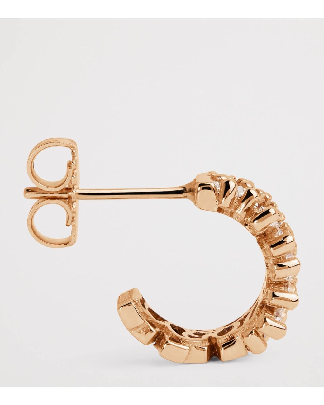 Suzanne Kalan Natural And Diamond Short Stack Hoop Earrings