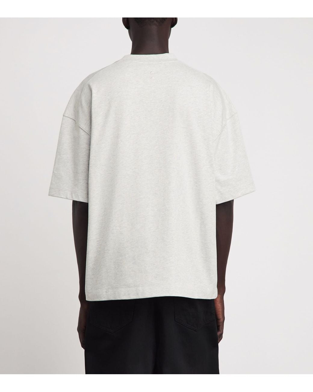 About Blank White Cotton Dual Logo T-Shirt for men
