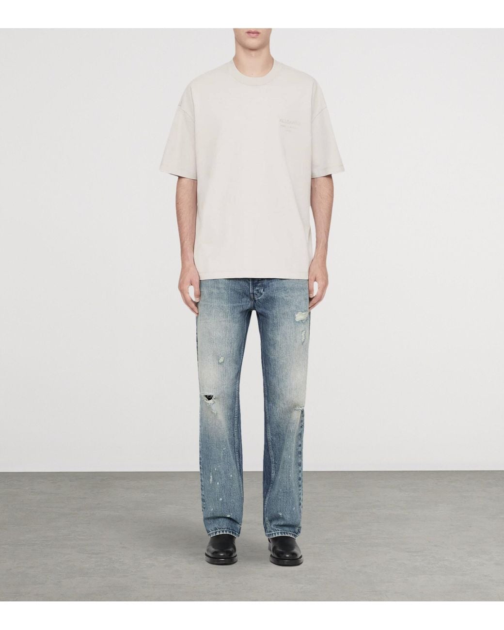 AllSaints White Organic Cotton Xander T-Shirt for men