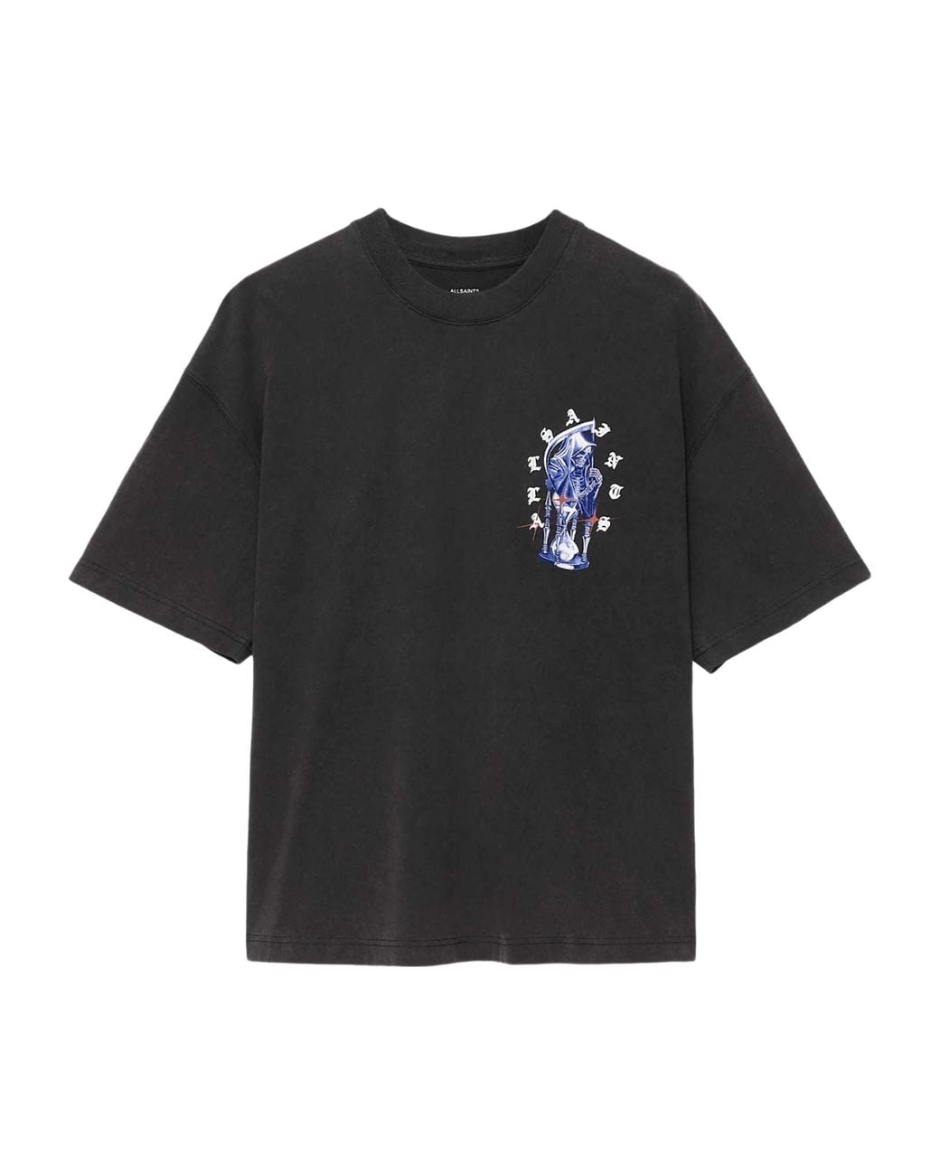 AllSaints Black Cotton Timer T-Shirt for men