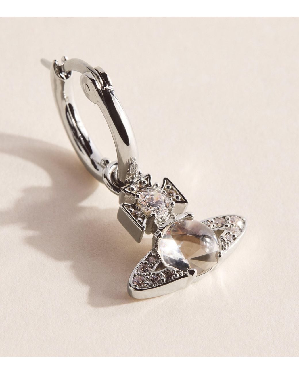 Vivienne Westwood Natural Crystal Ondina Hoop Earrings