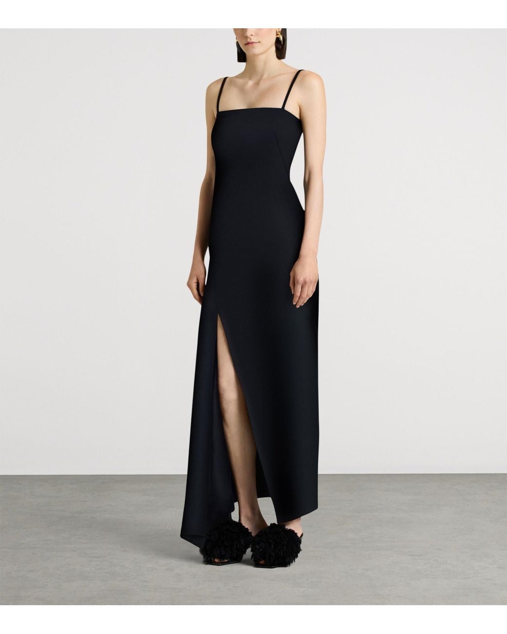 Givenchy Black Square-Neck Maxi Dress