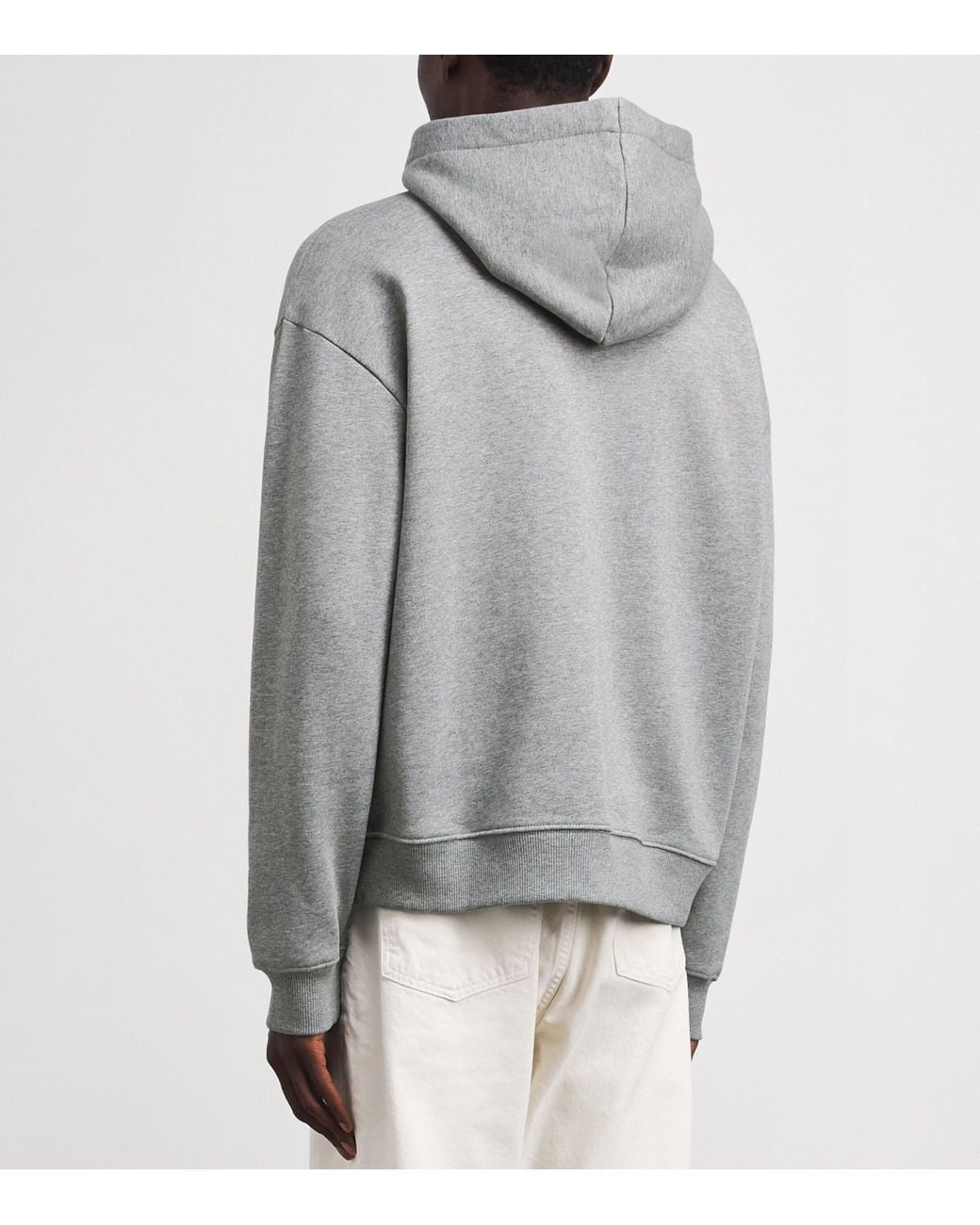NN07 Gray Cotton Embroidered David Hoodie for men