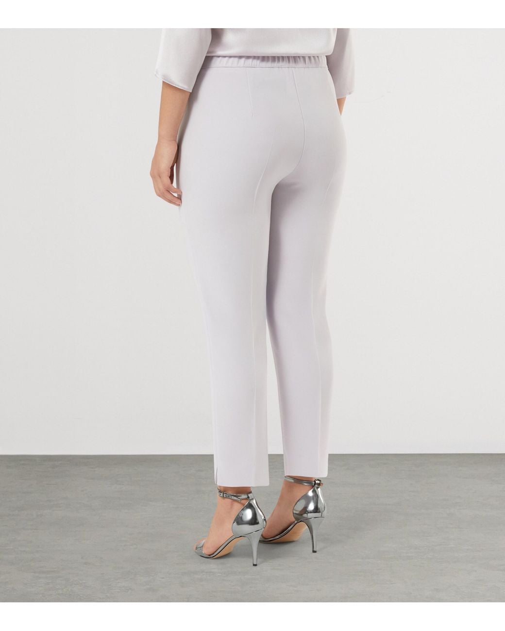 Marina Rinaldi White Cady Straight Trousers