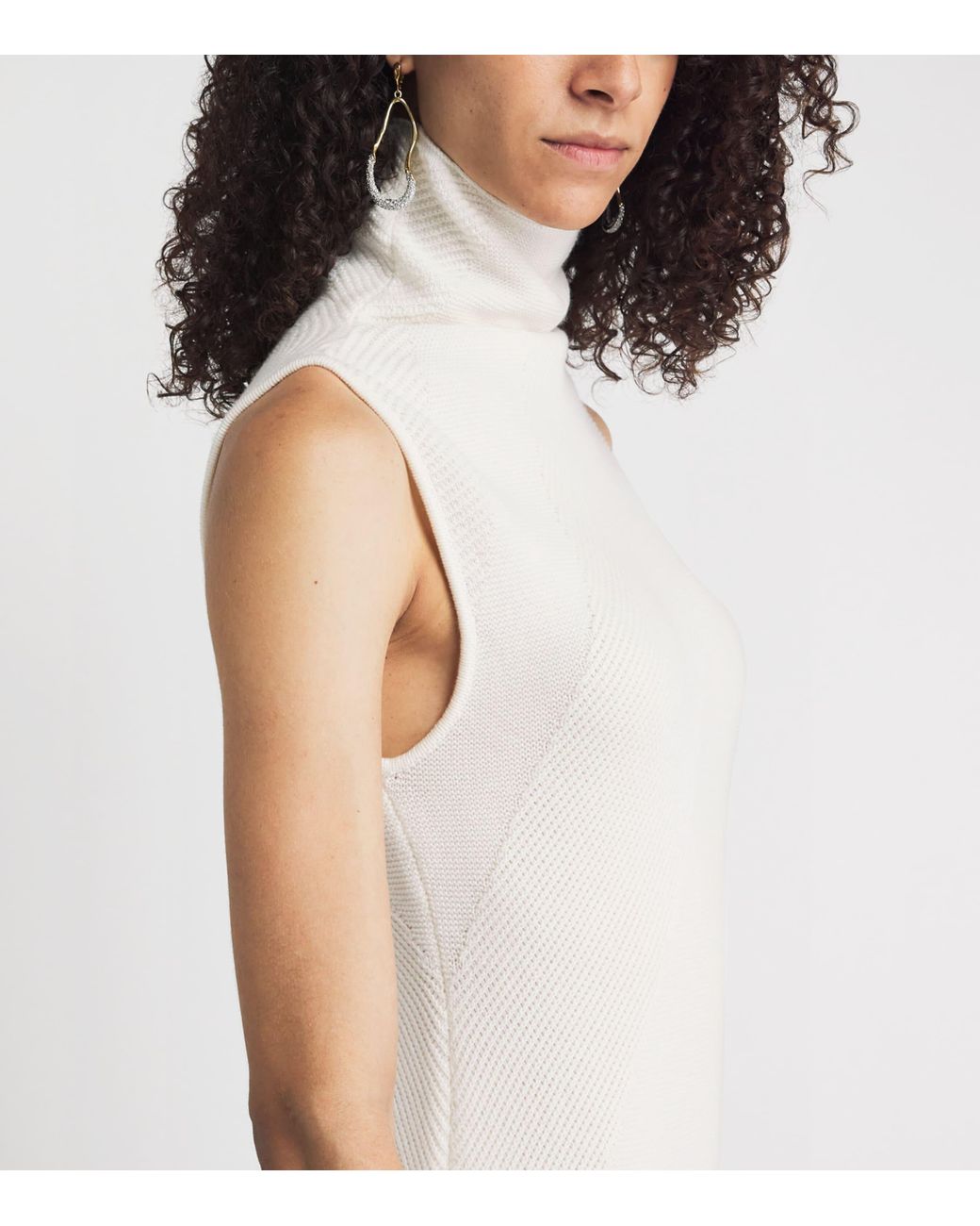 RETORI White Cashmere Sleeveless Maxi Dress