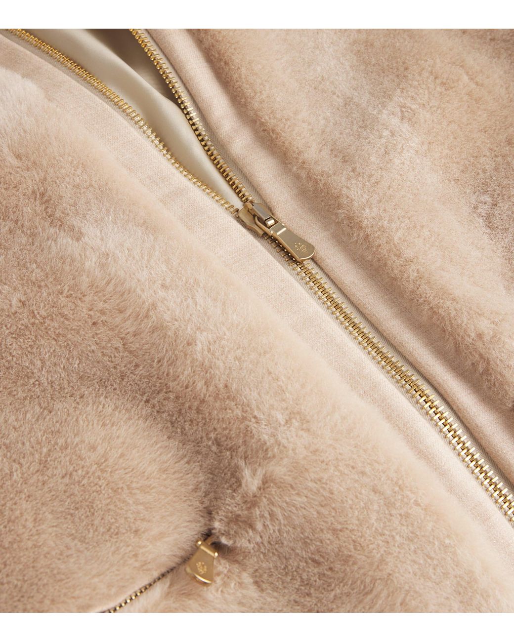 Eleventy Natural Shearling High-Neck Jacket