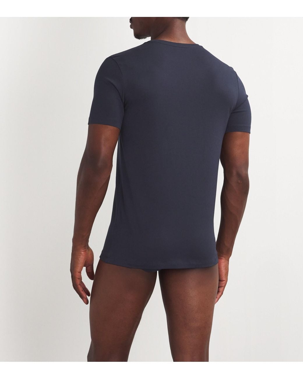 Falke Blue Cotton-Blend Daily Comfort T-Shirt for men