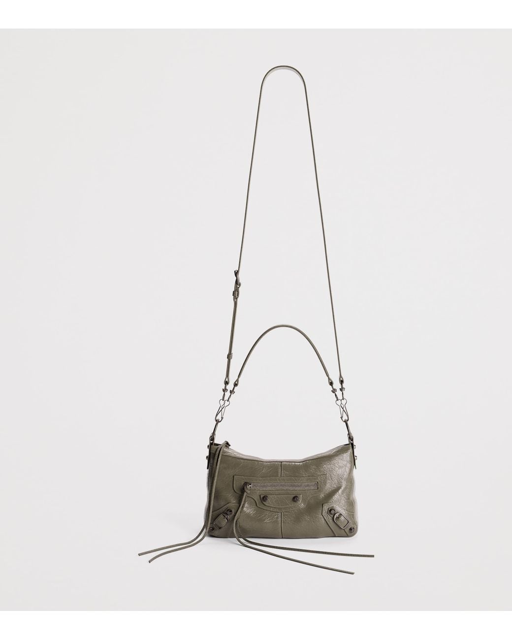 Balenciaga Metallic Mini Lambskin Le City Moto Shoulder Bag