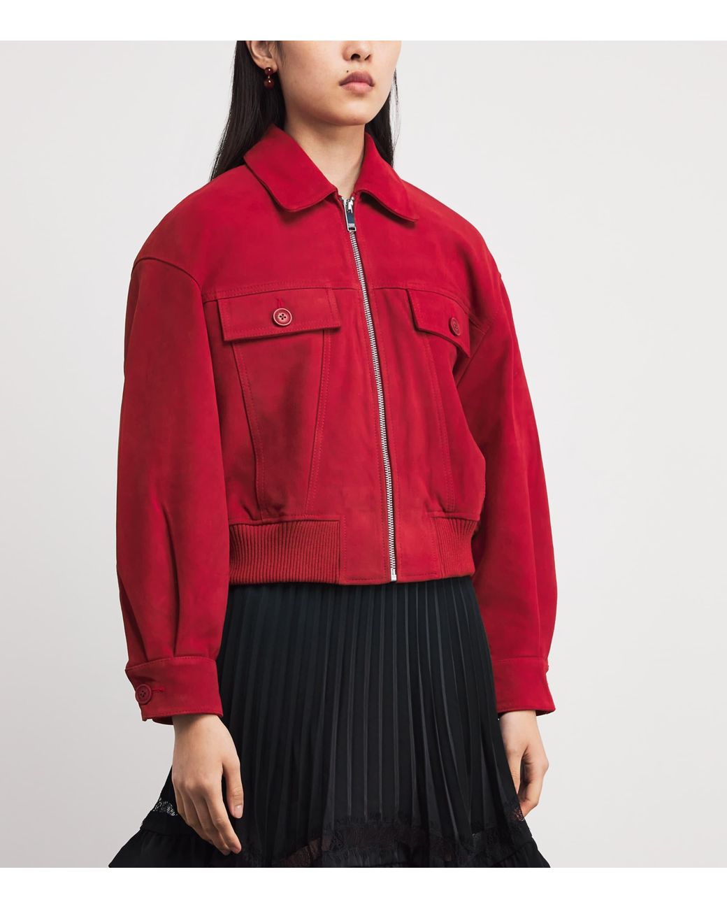 Claudie Pierlot Suede Collared Jacket