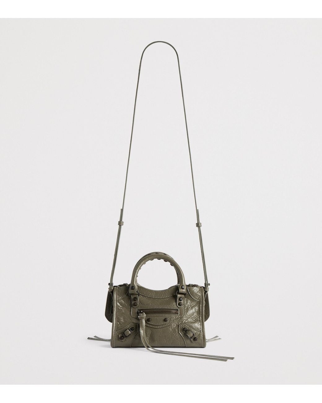 Balenciaga Green Crinkled Lambskin Nano Le City Top-Handle Bag
