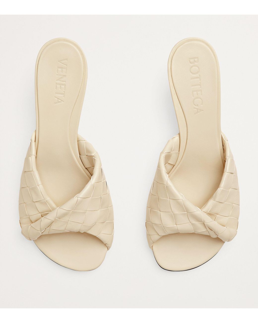 Bottega Veneta Natural Leather Intrecciato Blink Mules 50